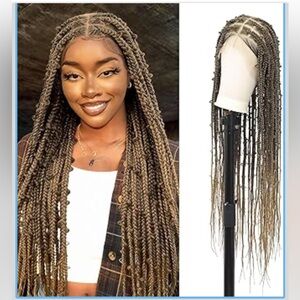 360° HD Full Lace Knotless Braided Wig Butterfly Box Braid Wig Light Brown 36‘’